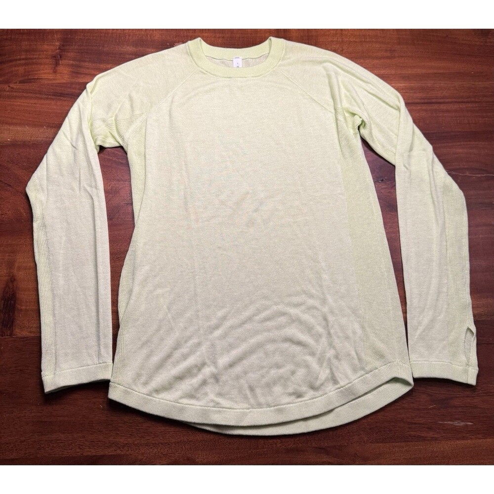 Lululemon Swiftly Tech Long Sleeve Shirt Size 6 Yellow Chartreuse Thumbholes